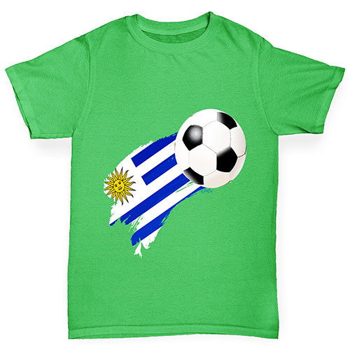 Uruguay Football Flag Paint Splat Boy's T-Shirt