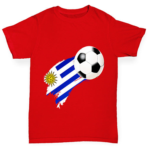 Uruguay Football Flag Paint Splat Boy's T-Shirt