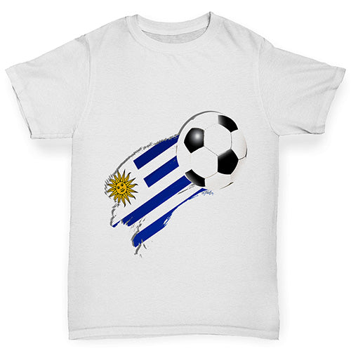 Uruguay Football Flag Paint Splat Boy's T-Shirt