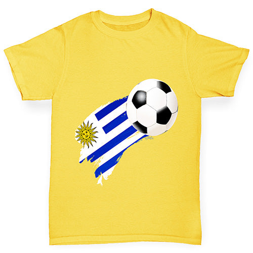 Uruguay Football Flag Paint Splat Boy's T-Shirt