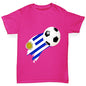 Uruguay Football Flag Paint Splat Girl's T-Shirt 