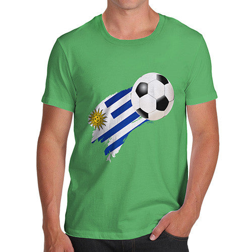 Uruguay Football Flag Paint Splat Men's T-Shirt