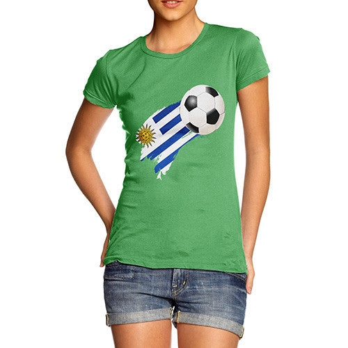 Uruguay Football Flag Paint Splat Women's T-Shirt 