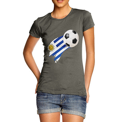 Uruguay Football Flag Paint Splat Women's T-Shirt 