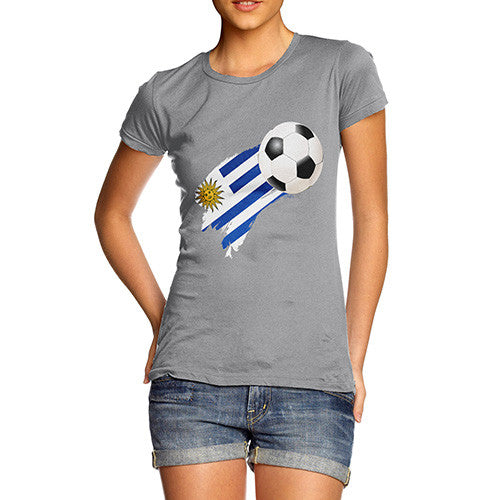 Uruguay Football Flag Paint Splat Women's T-Shirt 