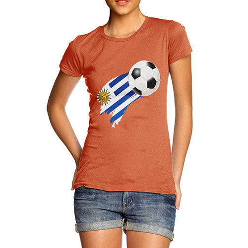 Uruguay Football Flag Paint Splat Women's T-Shirt 