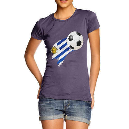 Uruguay Football Flag Paint Splat Women's T-Shirt 