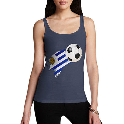 Uruguay Football Flag Paint Splat Women's Tank Top