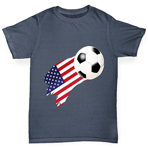 USA Football Flag Paint Splat Boy's T-Shirt