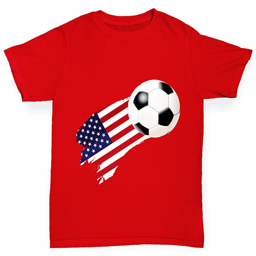 USA Football Flag Paint Splat Boy's T-Shirt