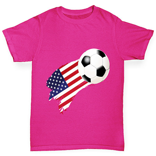 USA Football Flag Paint Splat Girl's T-Shirt 