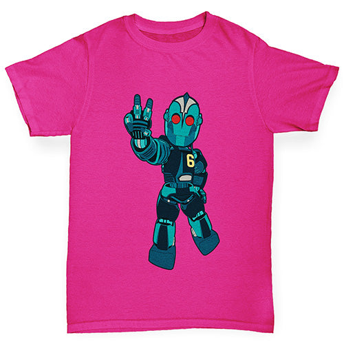 Peace Robot Girl's T-Shirt 