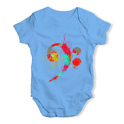 Bass Clef Paint Splats Baby Unisex Baby Grow Bodysuit