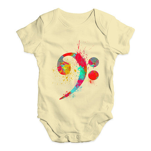 Bass Clef Paint Splats Baby Unisex Baby Grow Bodysuit