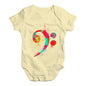 Bass Clef Paint Splats Baby Unisex Baby Grow Bodysuit