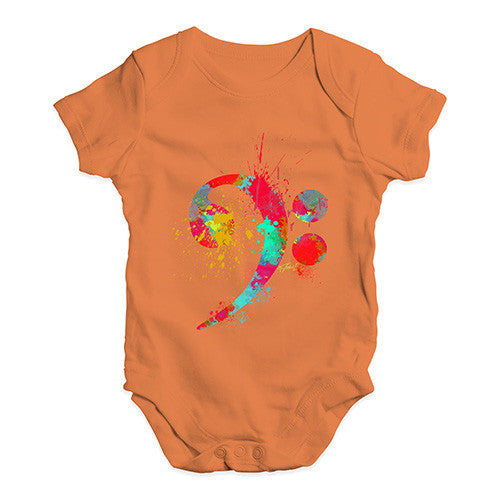 Bass Clef Paint Splats Baby Unisex Baby Grow Bodysuit