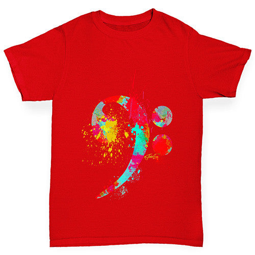 Bass Clef Paint Splats Boy's T-Shirt