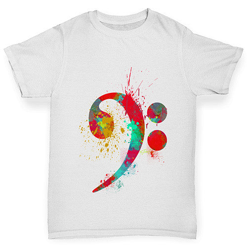 Bass Clef Paint Splats Boy's T-Shirt