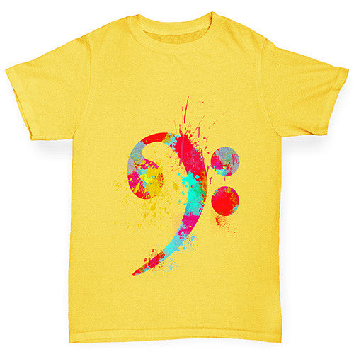 Bass Clef Paint Splats Boy's T-Shirt