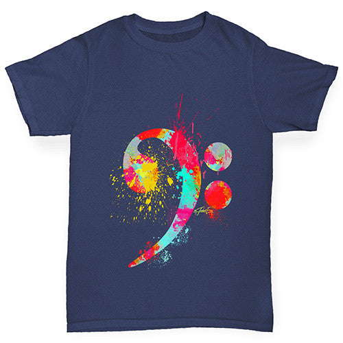 Bass Clef Paint Splats Girl's T-Shirt 