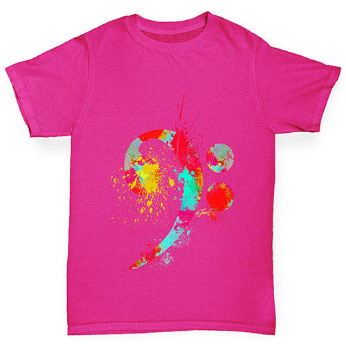 Bass Clef Paint Splats Girl's T-Shirt 