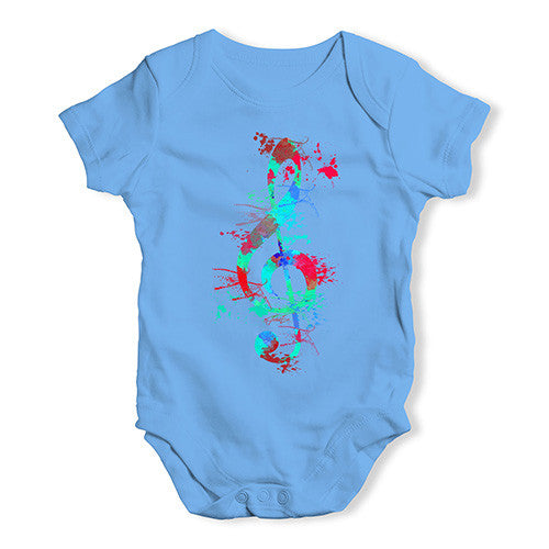 Treble Clef Paint Splats Baby Unisex Baby Grow Bodysuit