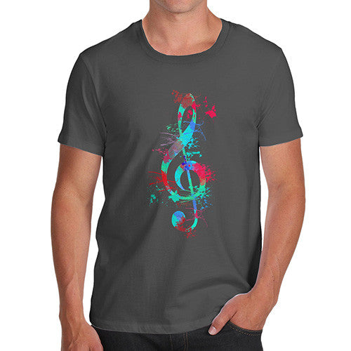 Treble Clef Paint Splats Men's  T-Shirt