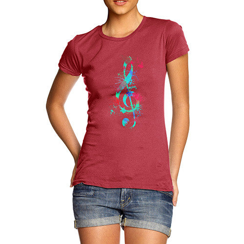 Treble Clef Paint Splats Women's  T-Shirt 