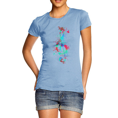 Treble Clef Paint Splats Women's  T-Shirt 