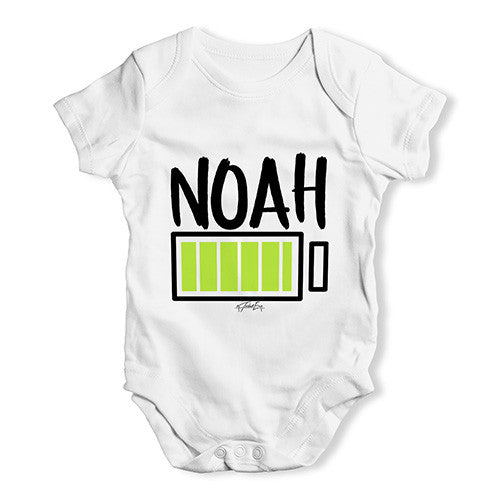 Personalised Full Battery Baby Unisex Baby Grow Bodysuit