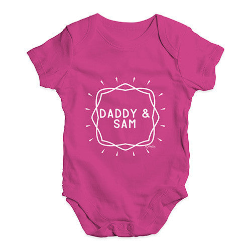 Personalised Daddy And Name Baby Unisex Baby Grow Bodysuit