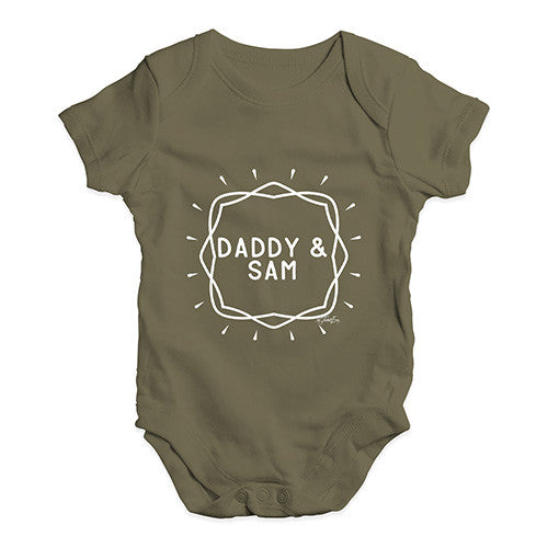 Personalised Daddy And Name Baby Unisex Baby Grow Bodysuit