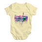 Hong Kong Skyline Ink Splats Baby Unisex Baby Grow Bodysuit