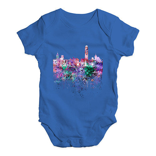 Hong Kong Skyline Ink Splats Baby Unisex Baby Grow Bodysuit