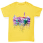 Hong Kong Skyline Ink Splats Girl's T-Shirt 