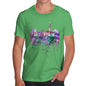 Hong Kong Skyline Ink Splats Men's T-Shirt