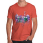 Hong Kong Skyline Ink Splats Men's T-Shirt