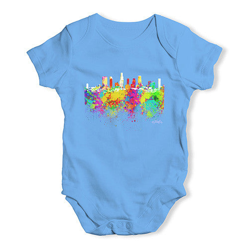 Los Angeles Skyline Ink Splats Baby Unisex Baby Grow Bodysuit