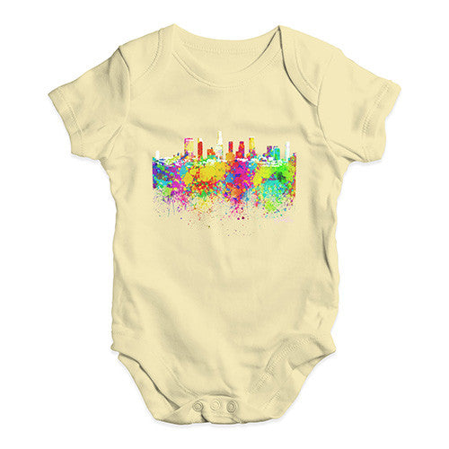 Los Angeles Skyline Ink Splats Baby Unisex Baby Grow Bodysuit