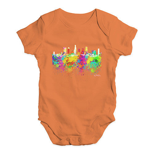 Los Angeles Skyline Ink Splats Baby Unisex Baby Grow Bodysuit