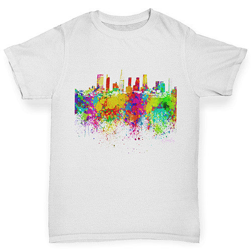 Los Angeles Skyline Ink Splats Boy's T-Shirt