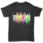 Los Angeles Skyline Ink Splats Girl's T-Shirt 