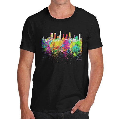 Los Angeles Skyline Ink Splats Men's T-Shirt