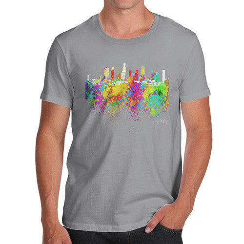 Los Angeles Skyline Ink Splats Men's T-Shirt