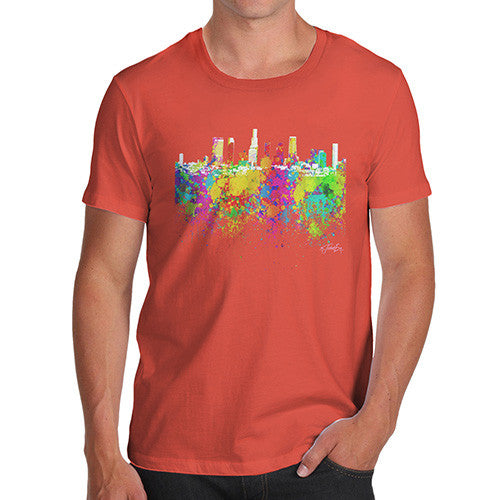 Los Angeles Skyline Ink Splats Men's T-Shirt