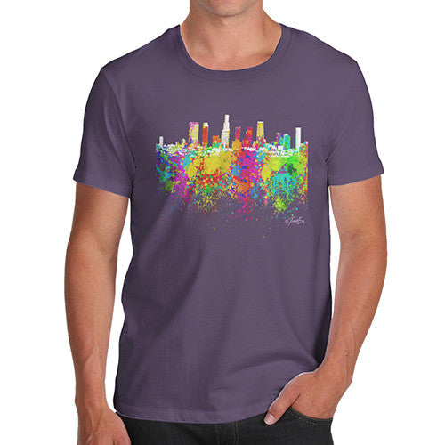 Los Angeles Skyline Ink Splats Men's T-Shirt