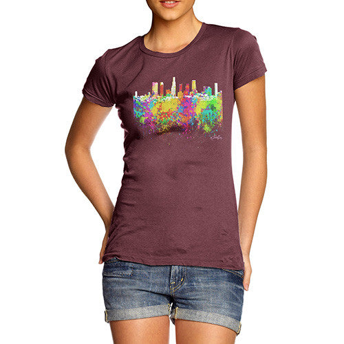 Los Angeles Skyline Ink Splats Women's T-Shirt 