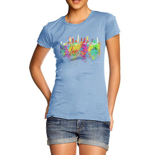 Los Angeles Skyline Ink Splats Women's T-Shirt 