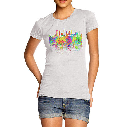 Los Angeles Skyline Ink Splats Women's T-Shirt 