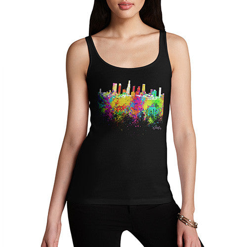 Los Angeles Skyline Ink Splats Women's Tank Top